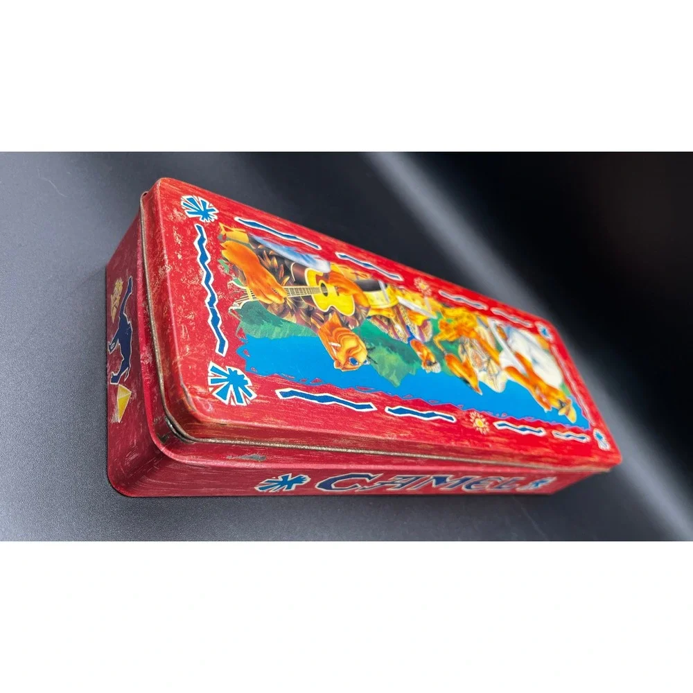 Vtg 1994 Joe Cool Camel Cigarette Tin Band‎ Collectible Storage Box 12x4.5x2 in